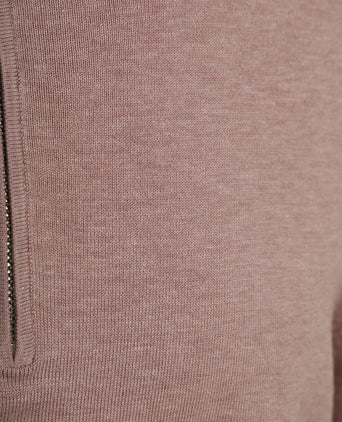 halve rits pullover luxury basic roze