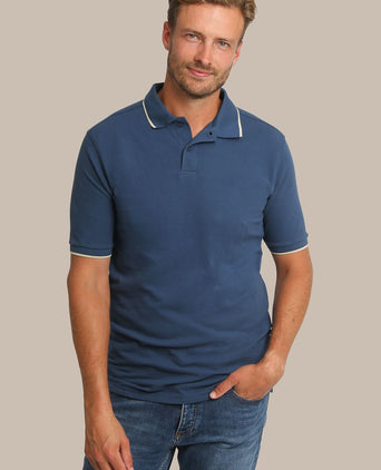 Respect polo tip ferry denim blauw