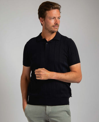 Respect polo drop needle donkerblauw