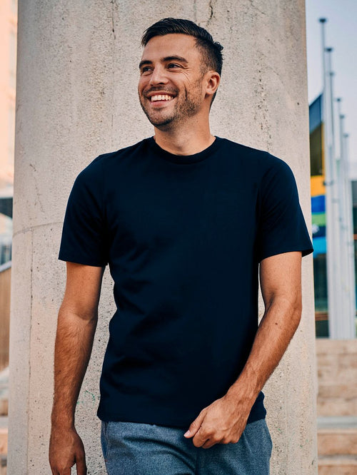 Suitable respect t-shirt hi donkerblauw