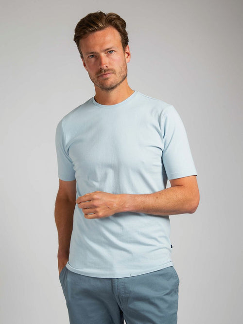 Respect t-shirt Jim lichtblauw