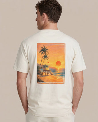 Rink t-shirt backprint heavy jersey ecru