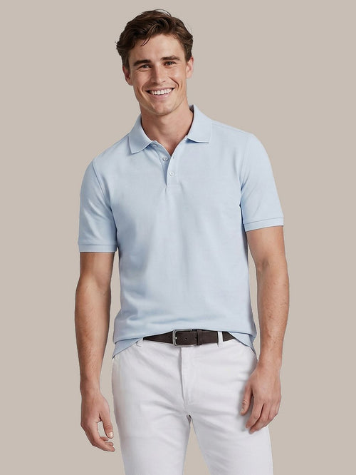 Respect polo tiger lichtblauw