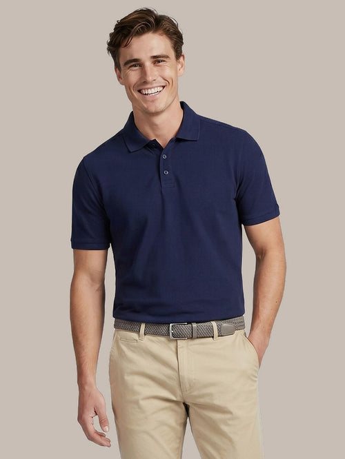 Respect polo tiger donkerblauw