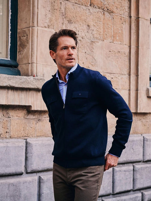 Cardigan canes donkerblauw