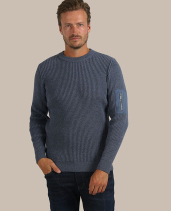 Mou trui melange blauw