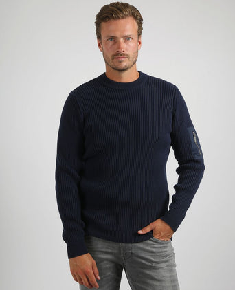 Suitable mou trui donkerblauw | Slim-fit