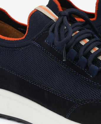 Sneaker suede donkerblauw