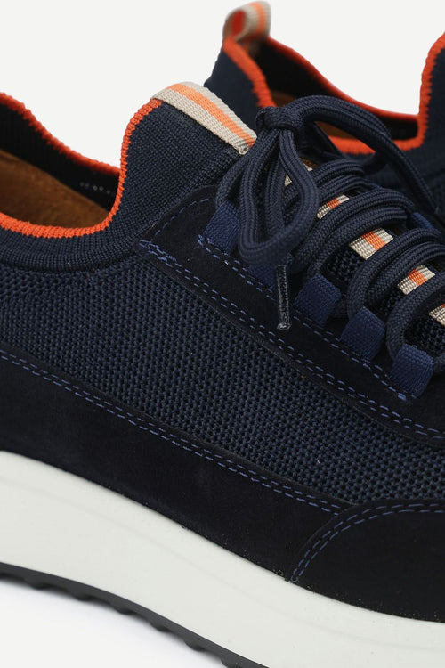 Sneaker suede donkerblauw