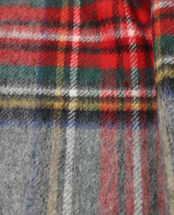 Sjaal ruit merino wol grijs multicolour