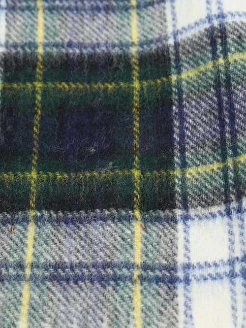 Sjaal ruit merino wol donkerblauw multicolour