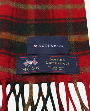 Sjaal ruit merino wol rood