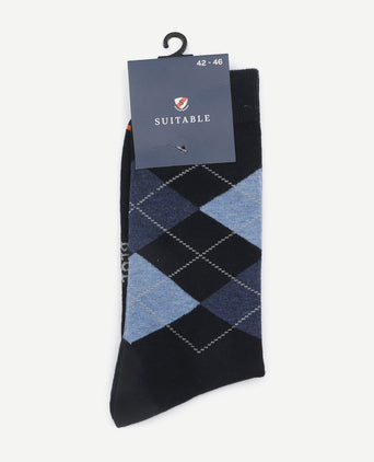 Suitable sokken argyle donkerblauw