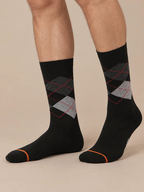 Sokken argyle zwart