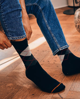 Sokken argyle zwart