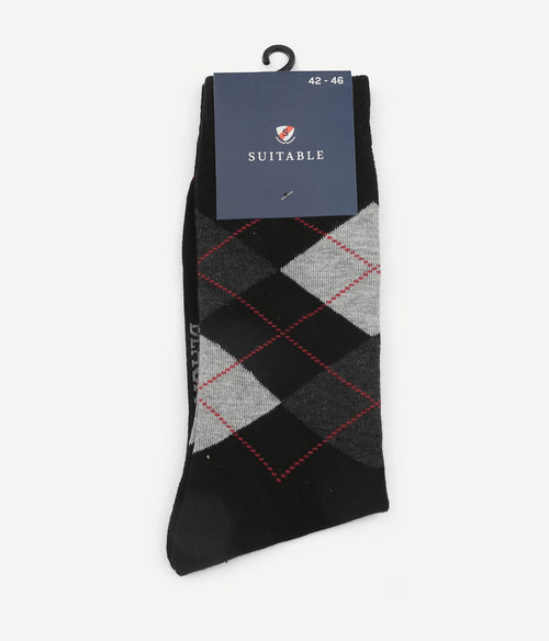 Suitable sokken argyle zwart