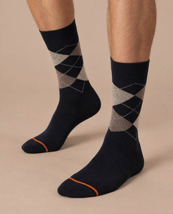 Sokken argyle donkerblauw