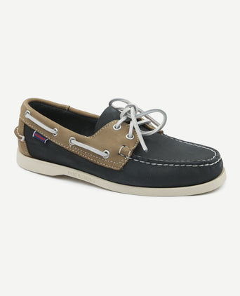 Sebago bootschoenen docksides portland donkerblauw beige