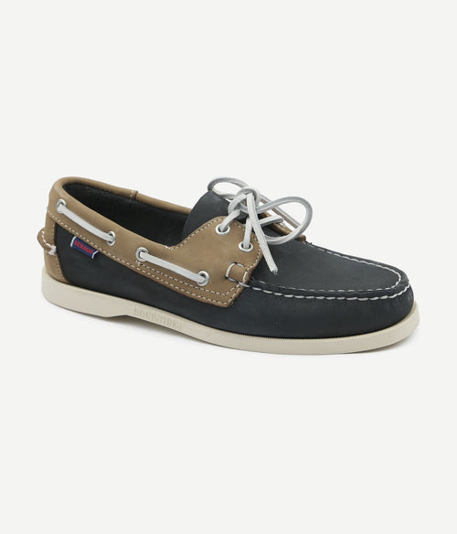 Sebago bootschoenen docksides portland donkerblauw beige