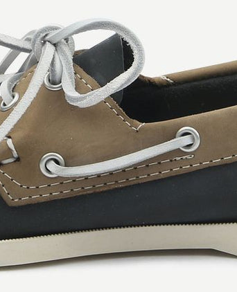 Sebago bootschoenen docksides portland donkerblauw beige