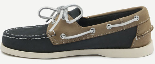 Sebago bootschoenen docksides portland donkerblauw beige