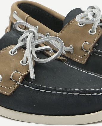 Sebago bootschoenen docksides portland donkerblauw beige