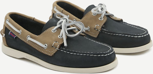 Sebago bootschoenen docksides portland donkerblauw beige