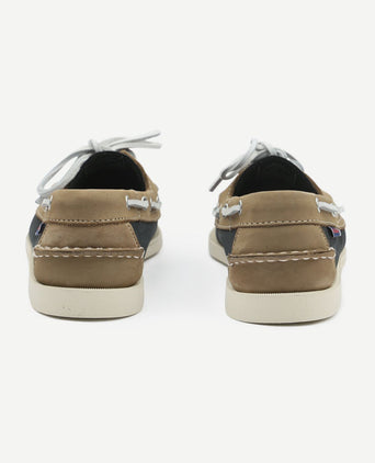 Sebago bootschoenen docksides portland donkerblauw beige