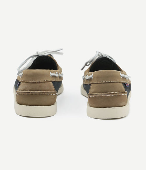 Sebago bootschoenen docksides portland donkerblauw beige