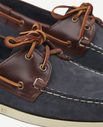 Sebago bootschoenen docksides portland donkerblauw bruin