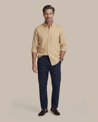Overhemd linen cotton beige