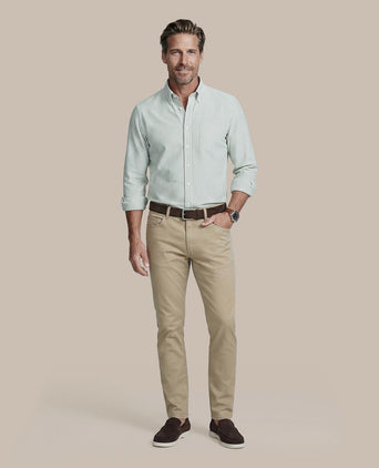 Overhemd linen cotton streep groen