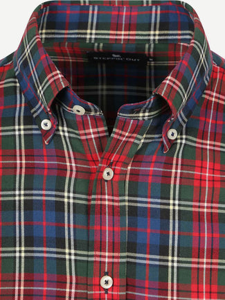 Steppin' Out overhemd flanel checks rood | Slim-fit Steppin' Out overhemd flanel checks rood | Slim-fit