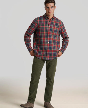 Overhemd flanel checks rood