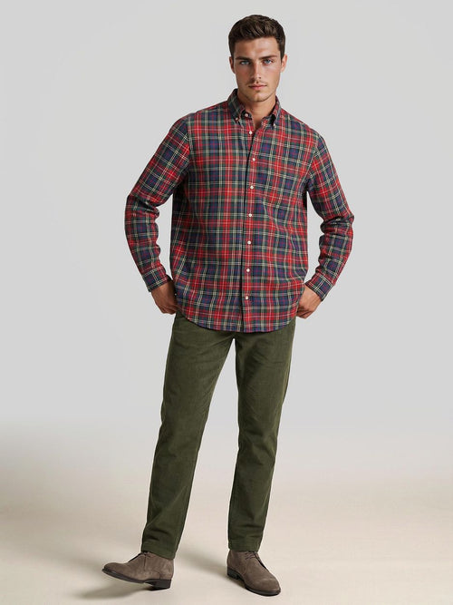 Overhemd flanel checks rood
