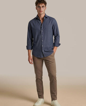Overhemd flanel donkerblauw