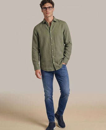 Steppin' Out overhemd flanel olive | Slim-fit