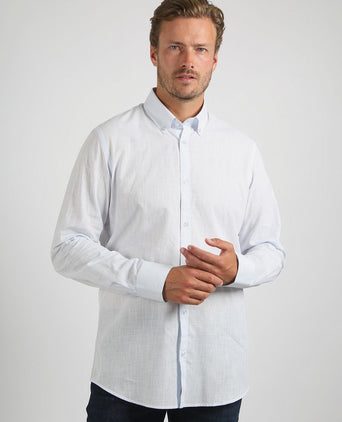 Overhemd cotton slub lichtblauw