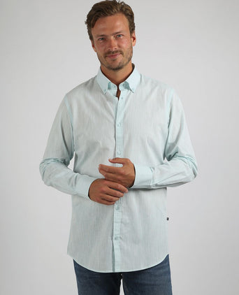 Overhemd cotton slub lichtgroen