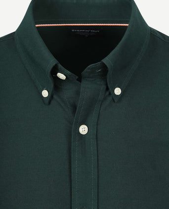 Steppin' Out overhemd Oxford donkergroen | Regular-fit