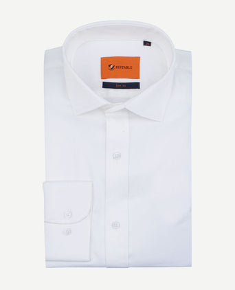 Suitable satin overhemd wit | Slim-fit