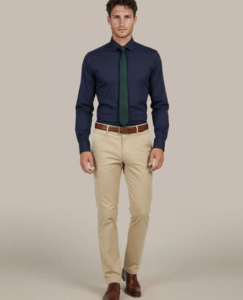 Twill overhemd donkerblauw