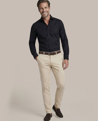 Twill overhemd zwart
