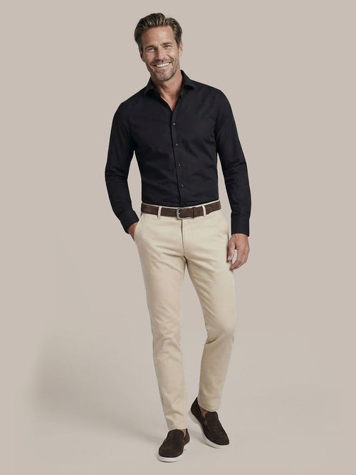 Twill overhemd zwart