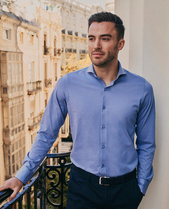 Sorona overhemd mid blauw