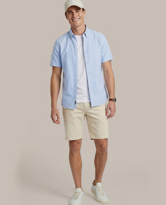 Short sleeve overhemd Oxford yale lichtblauw