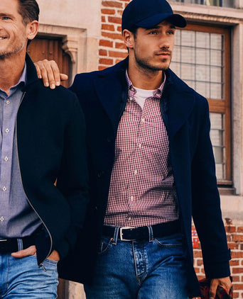 Steppin' Out poplin overhemd ruit rood | Regular-fit