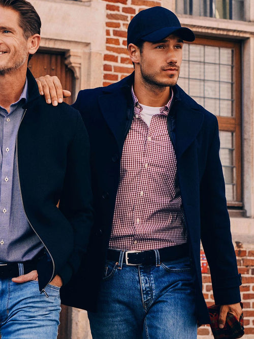 Steppin' Out poplin overhemd ruit rood | Regular-fit