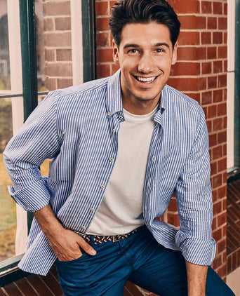 Overhemd big stripe blauw