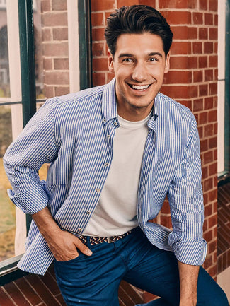 Overhemd big stripe blauw Overhemd big stripe blauw